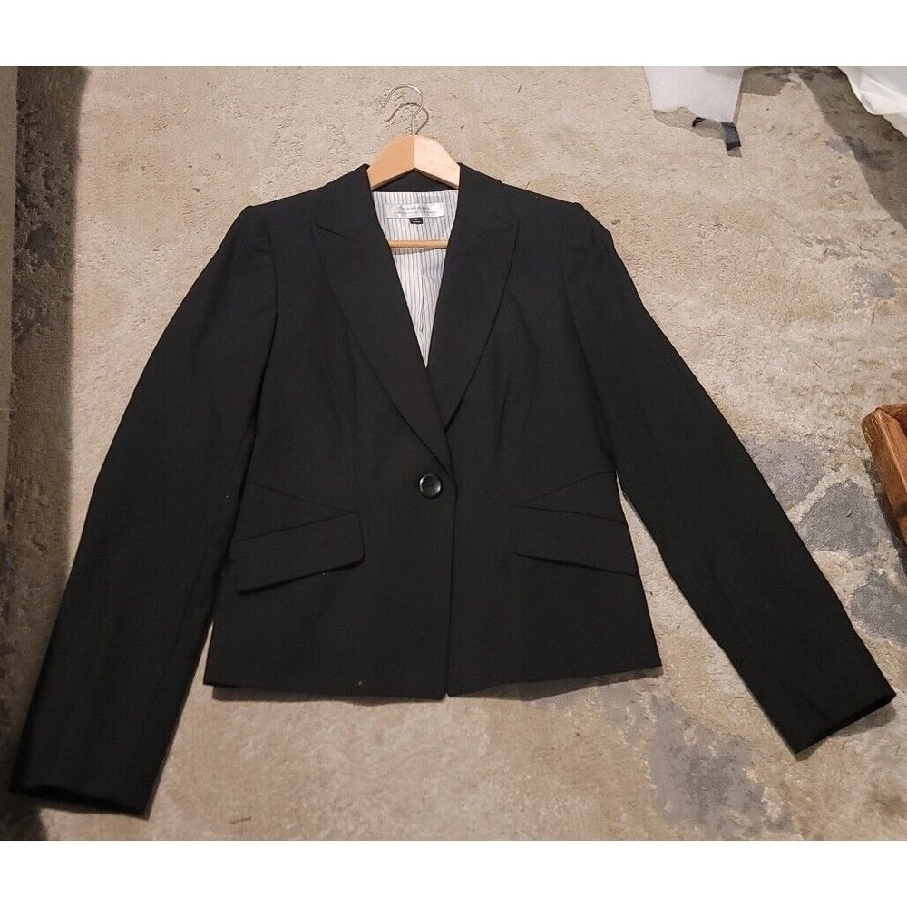 Tahari Arthur S Levine Blazer Size 8 Women's Black Polyester Blend Suit
